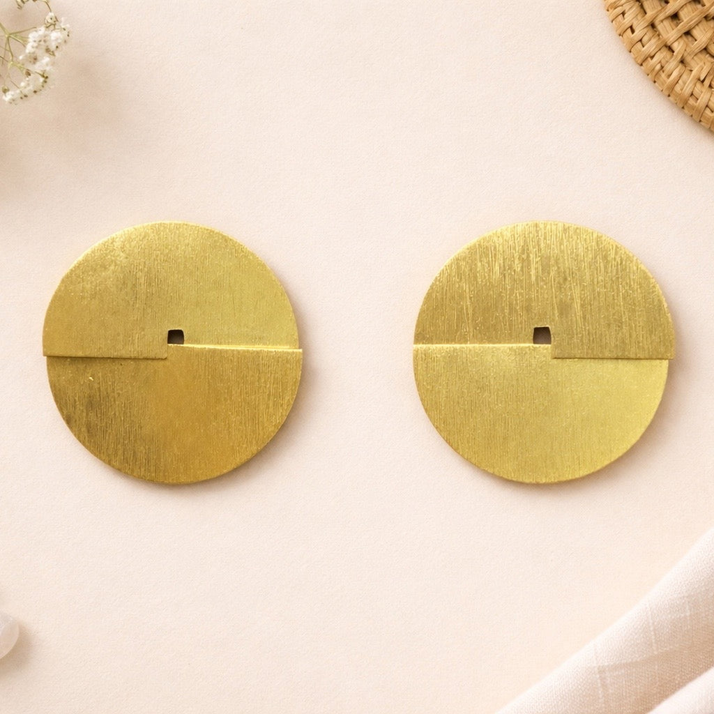 Circular disc earrings